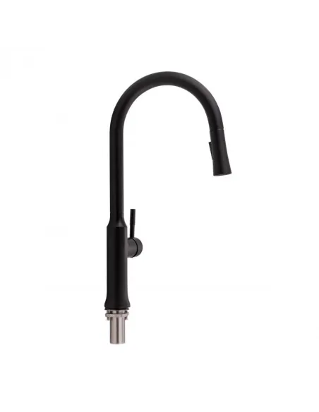 Змішувач для кухні з висувним виливом Q-Tap Baruska QTBAR9137103UB Black Matt - 1