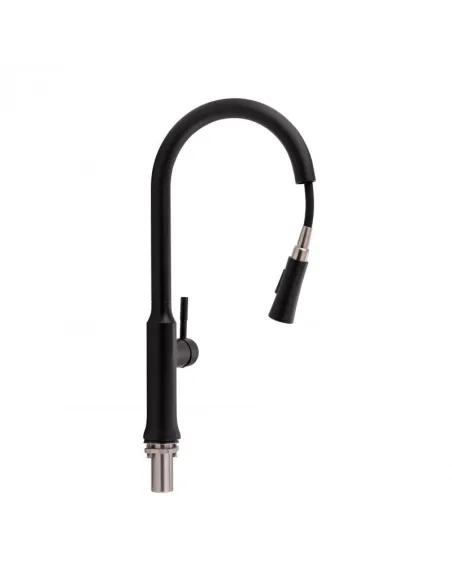 Змішувач для кухні з висувним виливом Q-Tap Baruska QTBAR9137103UB Black Matt - 3