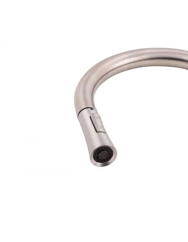 Смеситель для кухни с выдвижным изливом Q-Тap Baruska QTBAR9137103UN Brushed Nickel PVD - 4