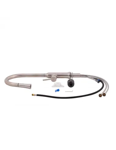 Смеситель для кухни с выдвижным изливом Q-Тap Baruska QTBAR9137103UN Brushed Nickel PVD - 5