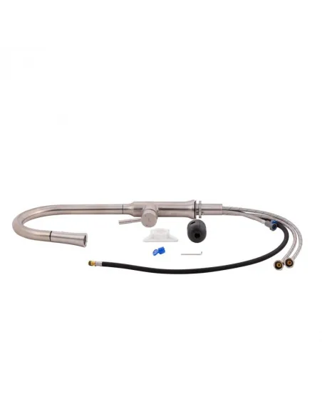 Смеситель для кухни с выдвижным изливом Q-Тap Baruska QTBAR9137103UN Brushed Nickel PVD - 5