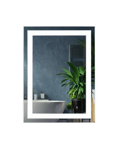 Зеркало для ванной комнаты Unio MRR-01 SQR-AA-H 600 x 800 LED FL с подогревом - 1