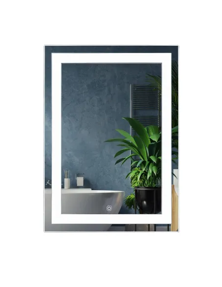 Зеркало для ванной комнаты Unio MRR-01 SQR-AA-S 600 x 800 LED FL с сенсором - 1 Зеркало для ванной комнаты Unio MRR-01 SQR-AA-S 600 x 800 LED FL с сенсором - 1