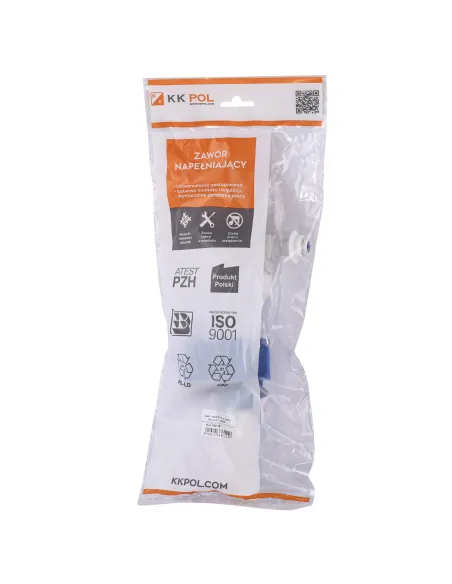 Кран залив для бачка унитаза Kkpol ZN2/110 3/8 боковой, пластик - 4