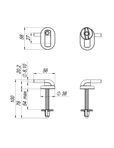 Крепление к сиденью унитаза SoloPlast СУ-1.10.ЗП - 3