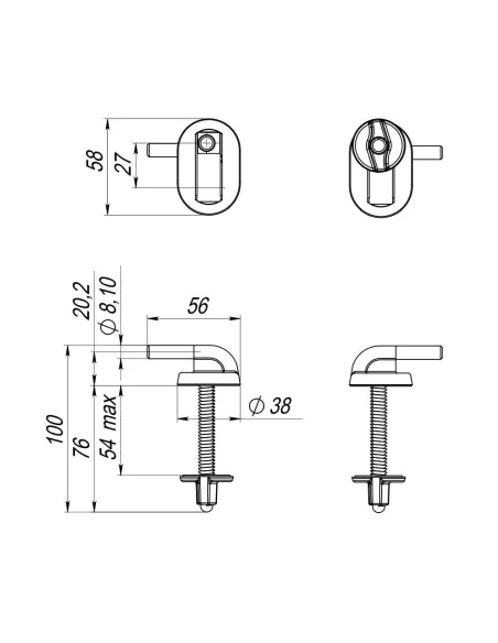 Крепление к сиденью унитаза SoloPlast СУ-1.10.ЗП - 3