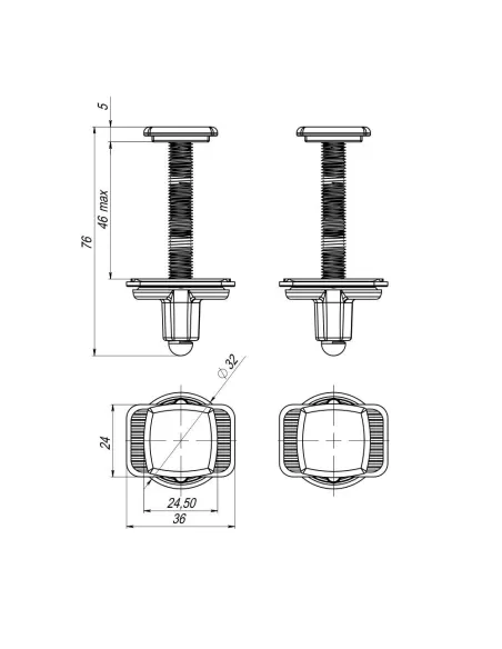 Крепление к сиденью унитаза SoloPlast СУ-4. 10.ЗП - 3