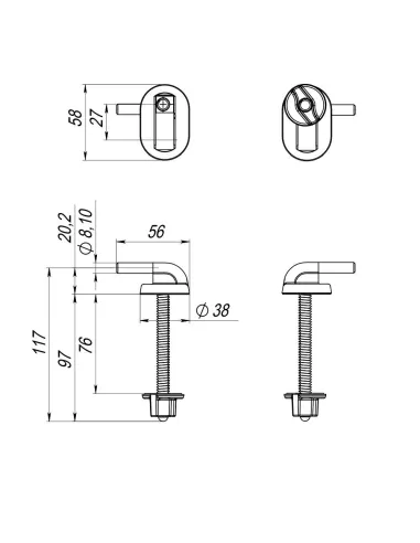 Крепление к сиденью унитаза SoloPlast СУ-6. 10.ЗП - 3