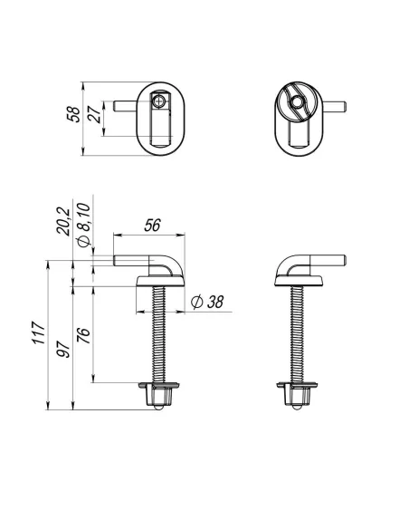 Крепление к сиденью унитаза SoloPlast СУ-6. 10.ЗП - 3