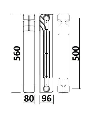 Радіатор біметалічний Queen Therm 500/96, 10 секцій - 8