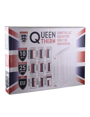 Радіатор біметалічний Queen Therm Universal 500/100, 10 секцій - 8