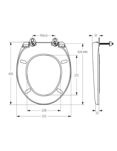 Сидіння для унітазу SoloPlast СП-1 поліпропілен - 5