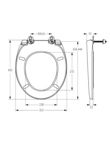 Сидіння для унітазу SoloPlast СП-1 поліпропілен - 5