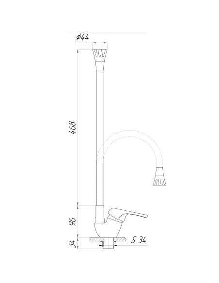 Змішувач для кухні Domino Sirius DSV-203SA-B01 хром, чорний гофровилив - 2