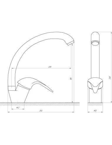 Смеситель для кухни EcoMix Energo E-GEZ-203S-WH на гайке - 4