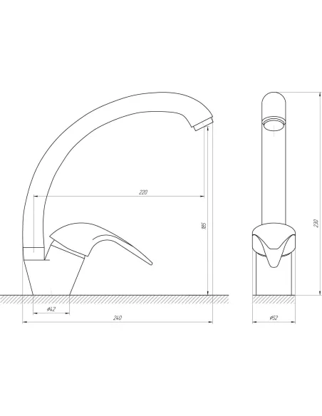 Смеситель для кухни EcoMix Energo E-GEZ-203S-WH на гайке - 4