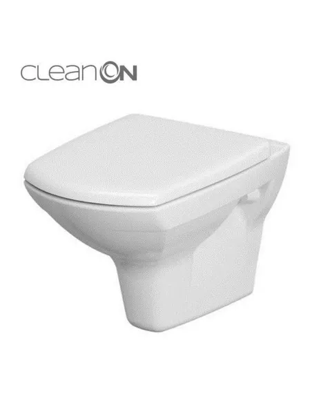 Унітаз безободковий підвісний Cersanit 548 Carina New Cleane On, сидіння дюропласт ліфт - 1