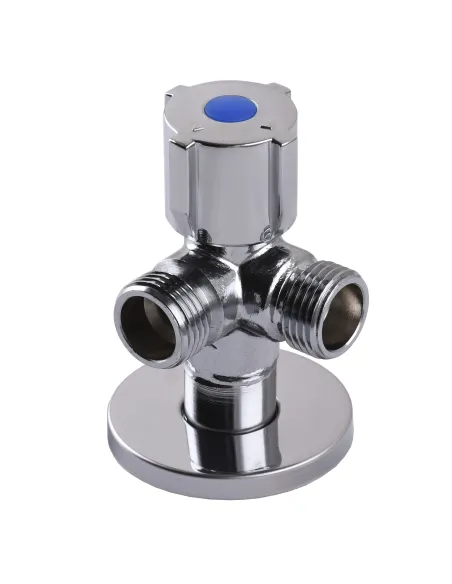  Приладовий кран кульовий подвійний кутовий Selba Double SL1588 1/2 х 1/2 х 1/2 дюйма - 1