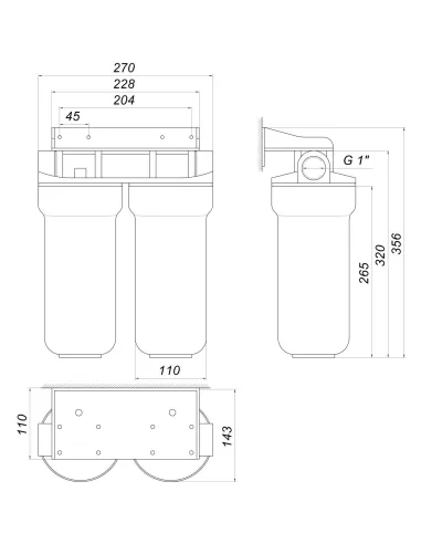 Магістральний фільтр для очищення води Optima OP-0, 1 дюйм - 5