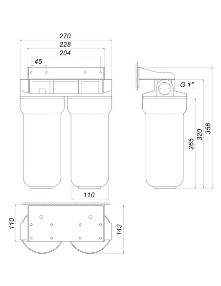 Магістральний фільтр для очищення води Optima OP-0, 1 дюйм - 5