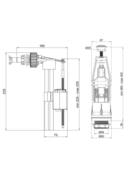 Запорная арматура на унитаз Lidz WHI 60 02 K001 03 с клапаном боковой подачи - 2 Запорная арматура на унитаз Lidz WHI 60 02 K001 03 с клапаном боковой подачи - 2