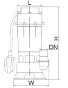 Фекальный насос Delta WQD1-1.1, 1.1 кВт без режущего механизма - 3