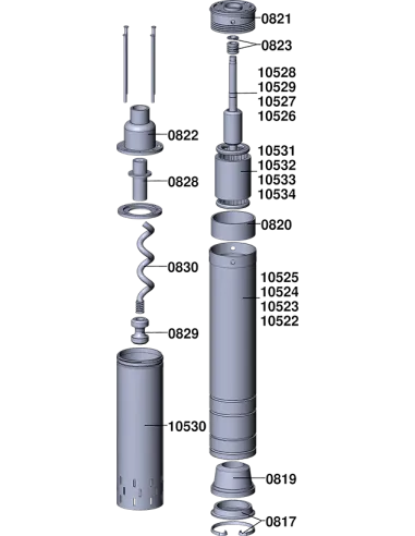 Шнековый насос для скважин Euroaqua 3 QGD 0.8 - 35 - 0.37 кВт - 5