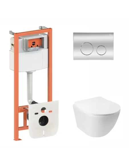 Інсталяція з унітазом Q-Tap Jay Ultra Quiet QT07335177W45137 4 в 1, 3/8 літра - 1