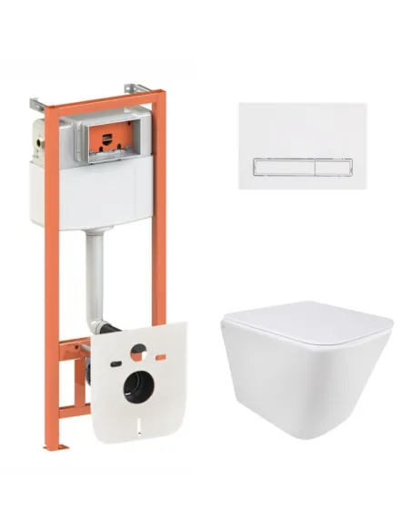 Инсталляция с унитазом Q-Tap Tern Ultra Quiet QT1733052EUQW45161 4 в 1, 3/8 литра - 1