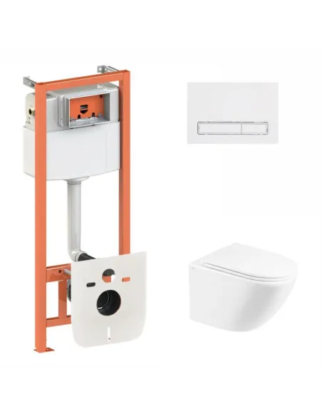 Инсталляция с унитазом Q-Tap Robin Ultra Quiet QT1333046EUQW45147 4 в 1, 3/8 литра - 1