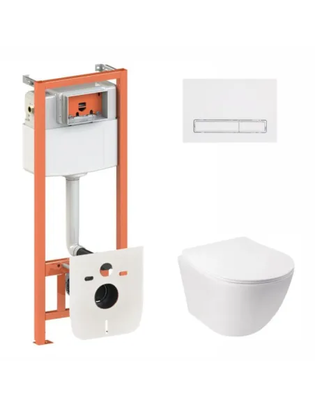 Инсталляция с унитазом Q-Tap Jay Ultra Quiet QT07335177W45141 4 в 1, 3/8 литра - 1