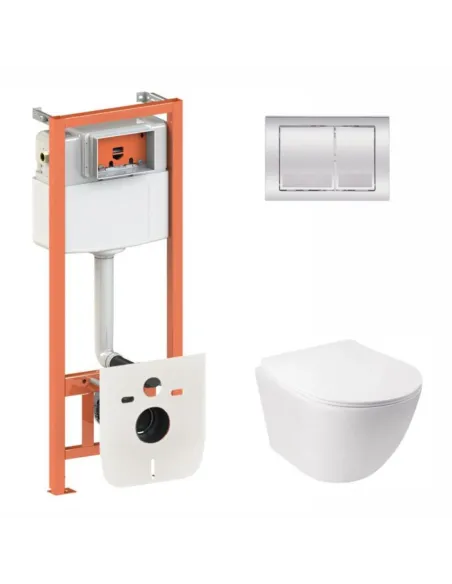 Інсталяція з унітазом Q-Tap Jay Ultra Quiet QT07335177W45134 4 в 1, 3/8 літра - 1