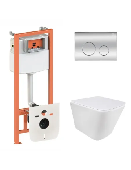 Інсталяція з унітазом Q-Tap Tern Ultra Quiet QT1733052EUQW45158 4 в 1, 3/8 літра - 1