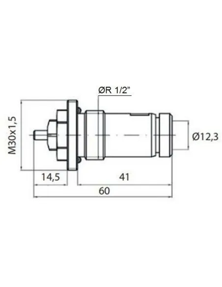 Клапан під термоголовку Solomon Outer М30x1,5 панельного радіатора Professional NV-QP 5200 1/2 дюйма - 3