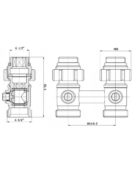 Кран для радіатора шаровий прямий Solomon NV 5103 нижній, 3/4 дюйма - 4