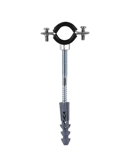 Хомут для трубы 20 -23 мм Solomon в сборе с гайкой и дюбелем - 1