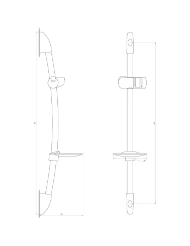 Душова стійка Dishi L106C латунь хром, з мильницею - 6