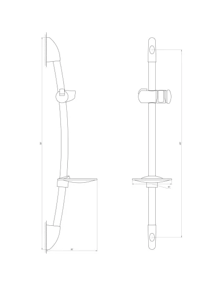 Душевая стойка Dishi L106C латунь хром, с мыльницей - 6