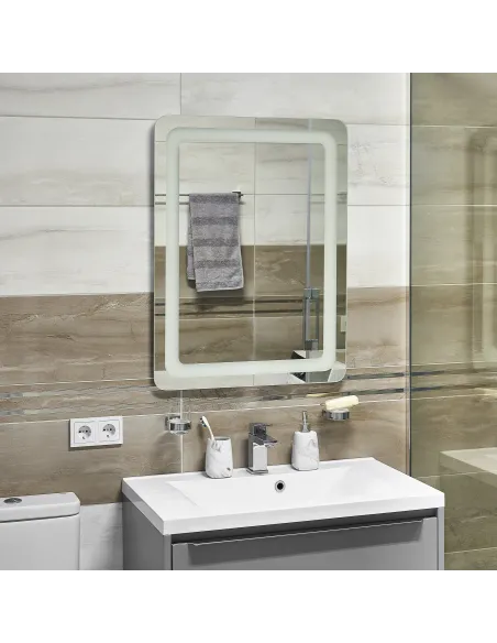 Дзеркало для ванної кімнати Unio MRR-04 SQR-RA-H 600 x 800 LED FL з підігрівом - 2