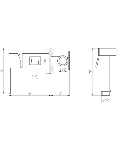 Смеситель гигиенический Topaz Lexi TL 21106-H57-W белый матовый - 7