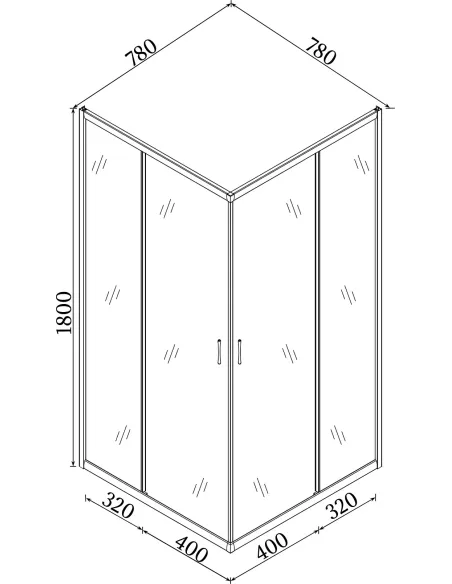 Душова кабіна без піддону Bravo Odra 80N - 2