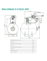 Насосна станція Wilo HiMulti 3 H 50/2-45P 0.8 кВт, бак 50 літрів - 4