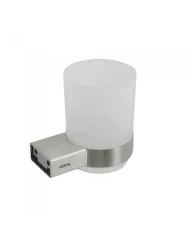 Стакан для ванной Venta V230N настенный, матовое стекло, сатин - 2