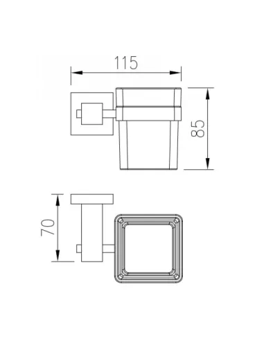 Стакан для ванной Venta V330N настенный, матовое стекло, сатин - 4
