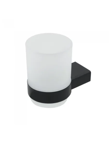 Стакан для ванной Venta V230B настенный, матовое стекло, черный - 1