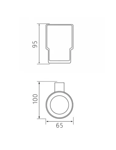 Стакан для ванной Venta V230B настенный, матовое стекло, черный - 4