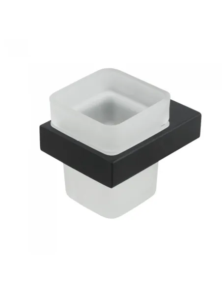 Стакан для ванной Venta V130B настенный, матовое стекло, черный - 1