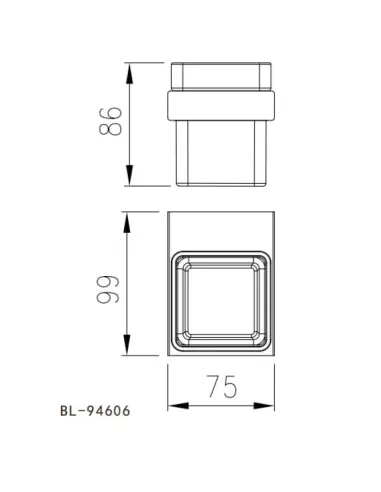 Стакан для ванной Venta V130B настенный, матовое стекло, черный - 4
