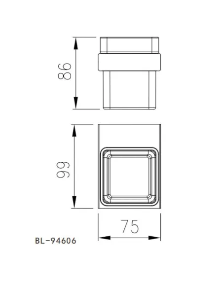 Стакан для ванной Venta V130B настенный, матовое стекло, черный - 4