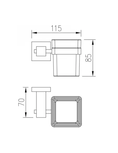 Стакан для ванной Venta V330B настенный, матовое стекло, черный - 4